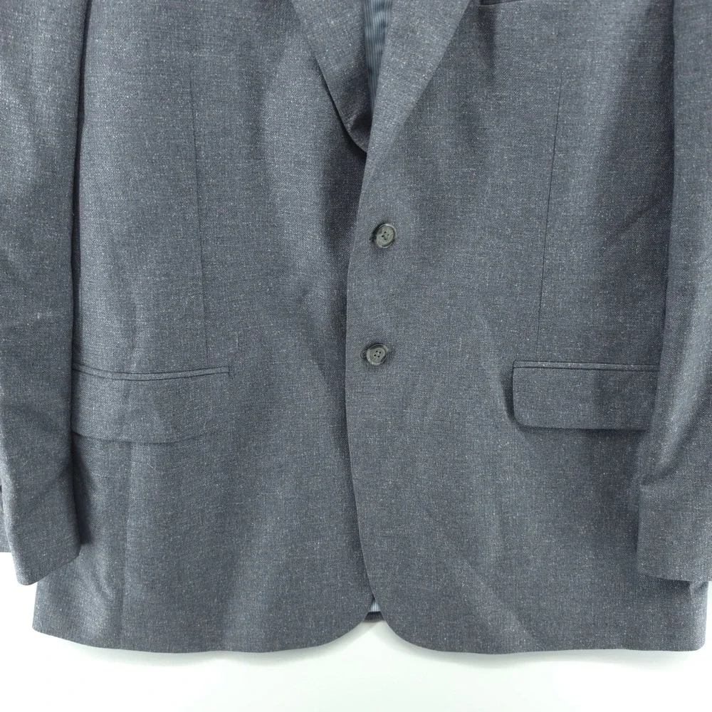 Jos A Bank Mens Blazer 100% Silk Grey Textured 42R Signature Collection 2-Button